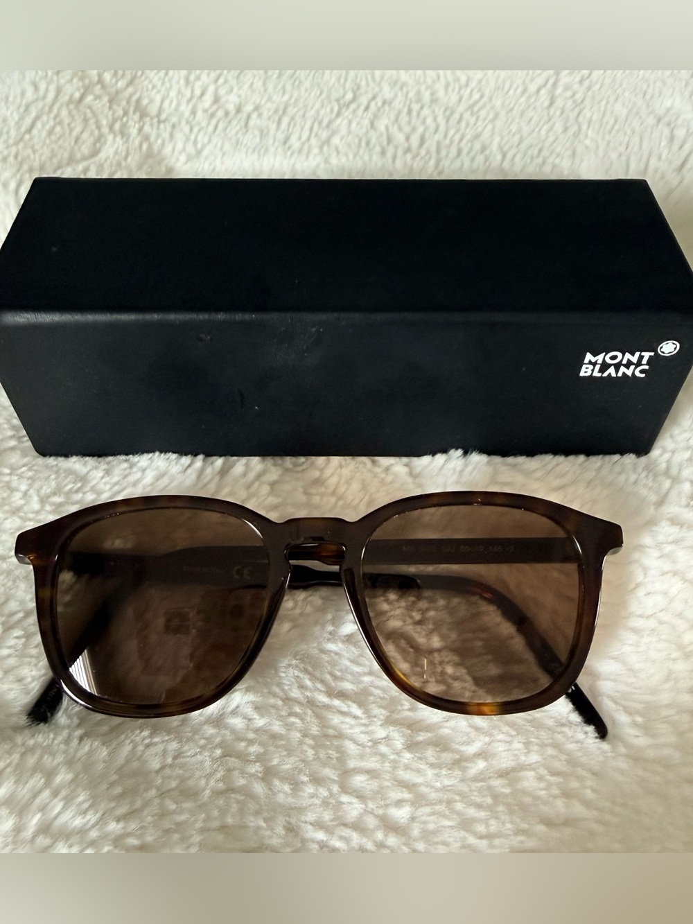 Montblanc MB592S Dark Havana Tortoiseshell Round Sunglasses Brown Lens